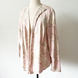 Silk Blend Floral Open Cardigan